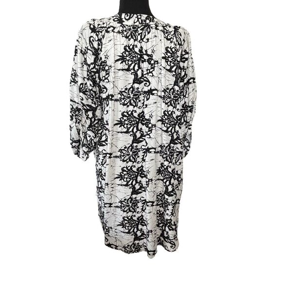 NEW Soft Surroundings Black And White Tunic Top Shirt Roll Tab Sleeves - Picture 5 of 10